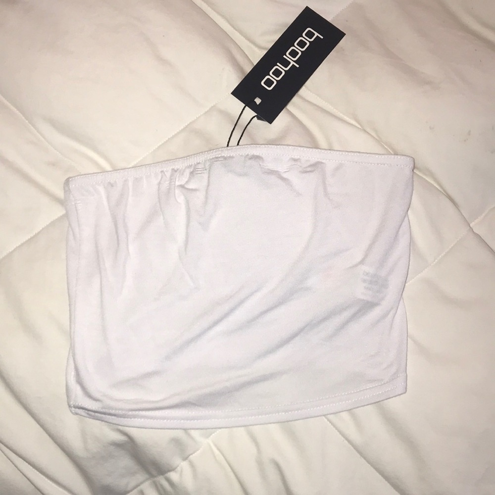 Boohoo white bandeau size 2